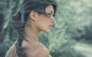 Woman long hair forest photorealistic - a forest free wallpaper for desktop