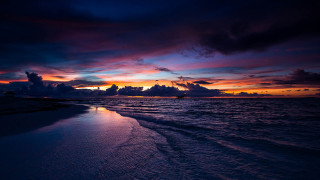 Sunset beach boat clouds mystical - a boat free wallpaper for desktop