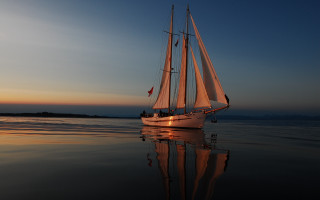 Sailboat sunset reflection hudson river - ann thetis blacker free wallpaper for desktop