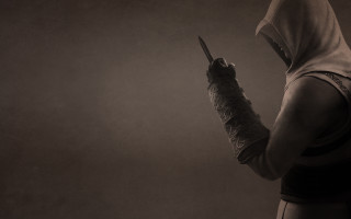 Hooded person knife gloves ambient - glove free wallpaper