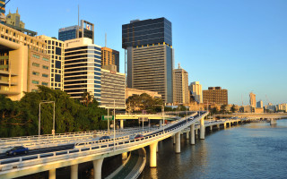 Bridge cityscape tokyo river sunset - a bridge over a river free wallpaper