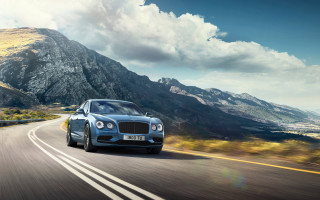 Blue bentley mountain road clouds - a mountain road free wallpaper