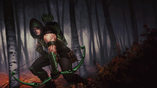 Green archer woods bow leaves - a green outfit free wallpaper