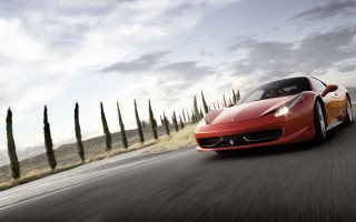 Red sports car motion blur 2 - motion blur free wallpaper