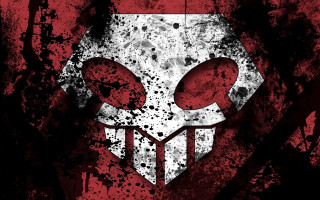 Skull red blood knife heart - a white skull free wallpaper for desktop