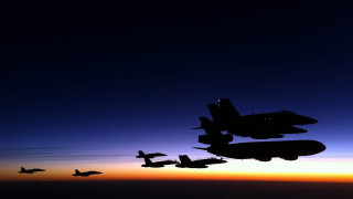 Fighter jet formation sunset backlit - colin hayes free wallpaper