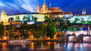City river bridge night sky - free city wallpaper