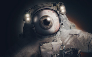 Space suit eyeball key digital - a man in a space suit free wallpaper for desktop