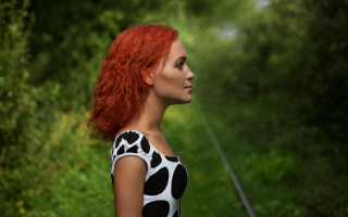 Woman red hair train track 2 - daphne mcclure free wallpaper for desktop