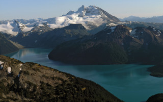Mountain lake snow capped sky - douglas robertson bisset free wallpaper