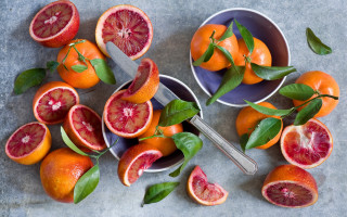 Table oranges bowl knife bloodorange - neofauvism free wallpaper for desktop