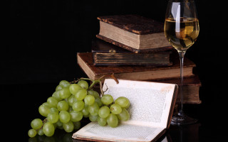 Wine grapes table books decadent - academic free wallpaper