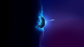 Space blackhole blue object matte - a black hole free wallpaper for desktop