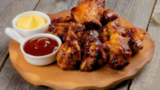 Chicken wings dipping sauces wooden - sauce free wallpaper