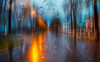City street rainstorm impressionism light - artur tarnowski free wallpaper