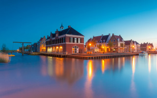 Water cityscape pagoda bridge sunset - the building free wallpaper