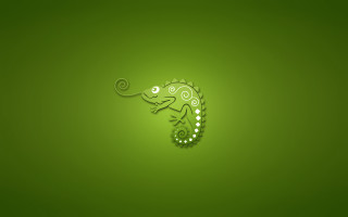 Green lizard swirly tail wall - the side of the wall free wallpaper