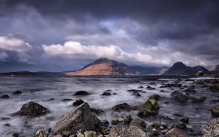 Rocky beach mountain water ruins - rock free wallpaper
