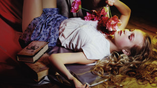 Woman flower hair laying book - a bunch of flowers free wallpaper