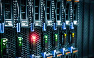 Server row city lights night - free technology wallpaper