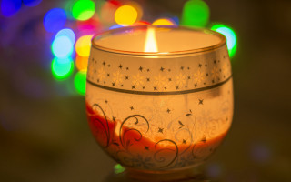 Lit candle colorful lights glass - candle free wallpaper for desktop