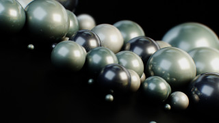 Pearls row black surface raytraced - a row free wallpaper