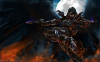 Fantasy armor sword fullmoon demon - a full moon free wallpaper