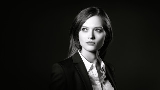 Woman suit tie blackwhite promotional - a woman in a suit free wallpaper for desktop