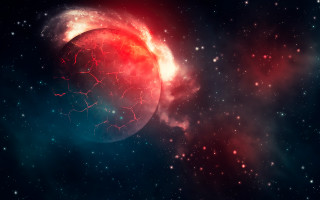 Red blue object space stars - star and dust free wallpaper for desktop