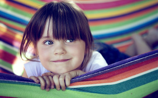 Hammock girl smile rainbow blanket - a hammock free wallpaper