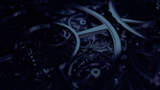 Clock face blue background biomchanical - les automatiste free wallpaper