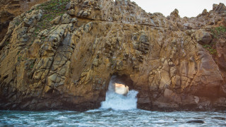 Cave entrance ocean rock cliff - the rock free wallpaper
