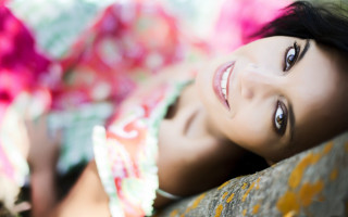 Woman laying rock araceli gilbert - her eye wide open free wallpaper