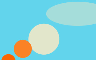 Blue sky three orange circles - abstract expressionism free wallpaper for desktop