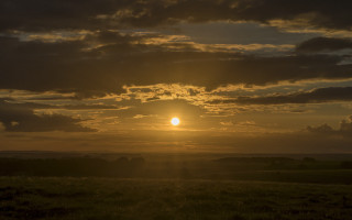 Sunset clouds horse field matte - cloud and a sun free wallpaper