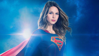 Woman superman costume blue sky - a cape free wallpaper