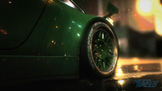 Green car clock rain night - a green car free wallpaper