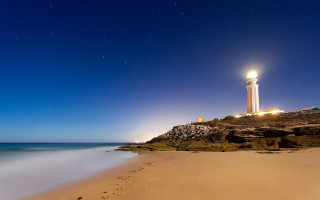 Lighthouse rocky cliff night australian - free airplane wallpaper