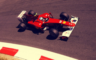 Red racecar front driver bluehair - a red race car free wallpaper for desktop