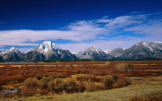 Mountain river beach sky clouds - a river and mountains free wallpaper