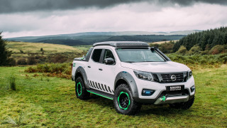 White truck green field forest - solarpunk free wallpaper