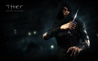 Man hooded outfit holding knife - deep free wallpaper