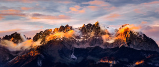 Mountain range pink sky clouds - david martin free wallpaper for desktop
