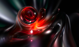 Red black abstract raytraced eye - a red light in the middle free wallpaper