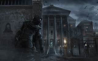 Man black outfit clock tower - bloodborne free wallpaper for desktop