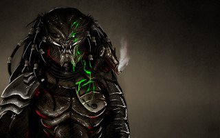 Alienhunter greeneyes blackbody redgreenaccents armor - a black body free wallpaper