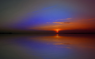 Sunset blue sky red orange - mystical color free wallpaper