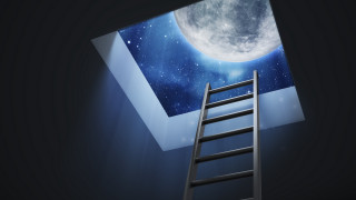 Ladder ceiling moon stars space - a moon free wallpaper
