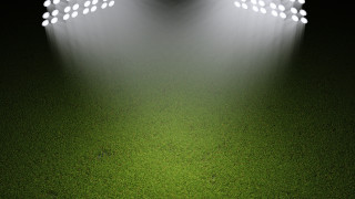 Soccer field light shining soccer - volumetric lighting free wallpaper for desktop