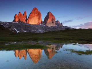 Mountain lake reflection sunset scenery - carlo carlone free wallpaper